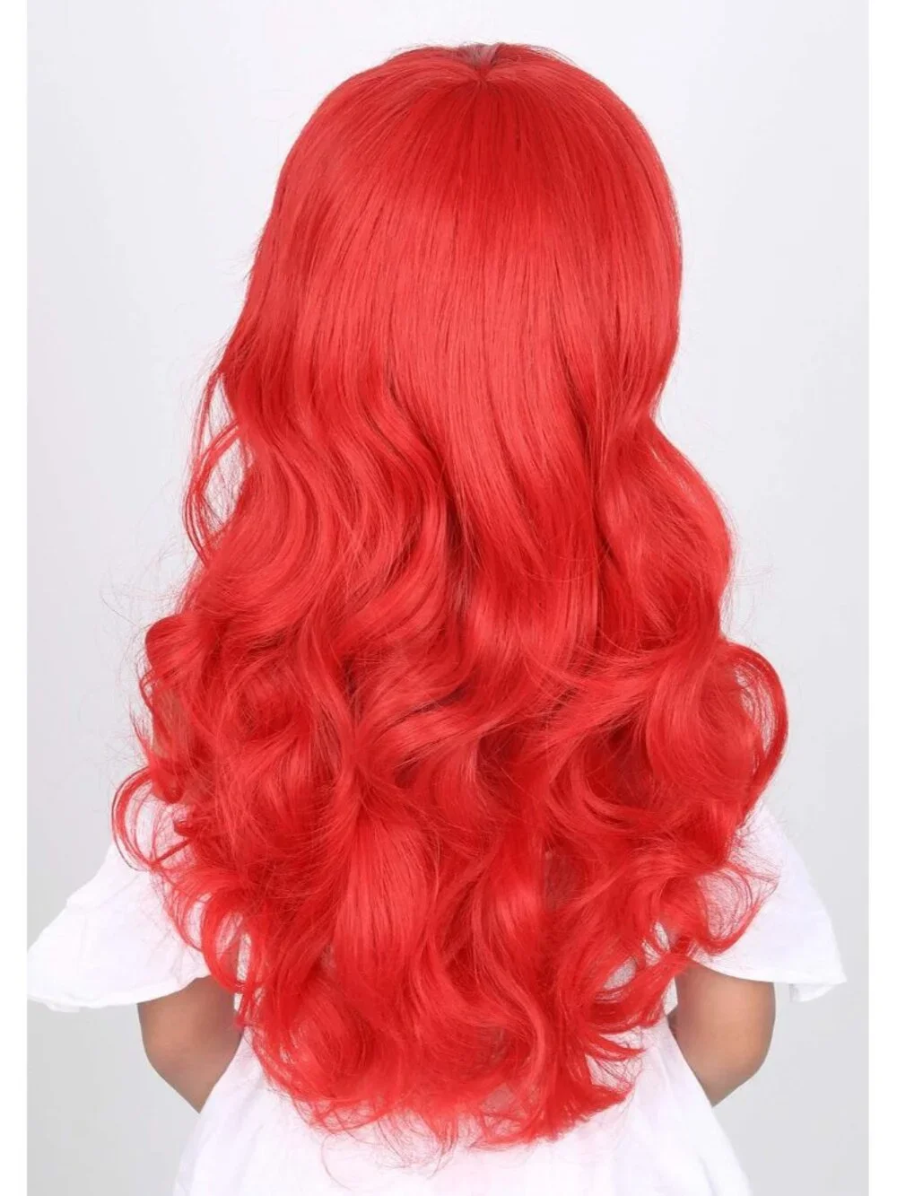 Women's Red Short Cosplay Halloween Costume Wig With Necklace Earrings